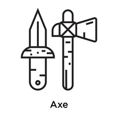 Axe icon vector sign and symbol isolated on white background