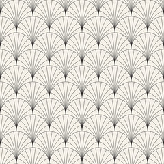 Vector naadloze vintage patroon van overlappende bogen in art decostijl. Moderne stijlvolle abstracte textuur. Herhalende geometrische tegels..