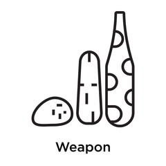 Weapon icon vector sign and symbol isolated on white background