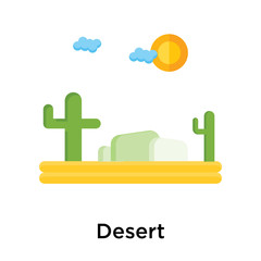 Desert icon vector sign and symbol isolated on white background