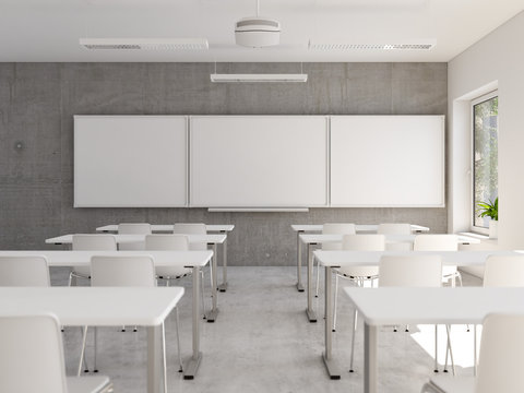 modernes klassenzimmer mit einem beamer