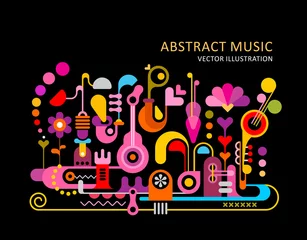 Gordijnen Abstracte muziekachtergrond ©  danjazzia