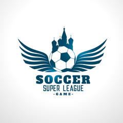 soccer russia tournament league label design