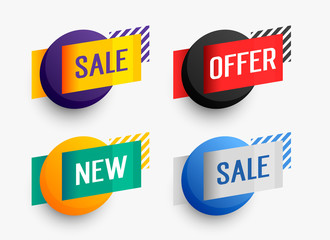 set of colorful sale banner for business promotion