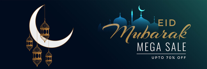 Obraz premium dark eid mubarak islamic sale banner