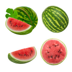 set of watermelons isolated