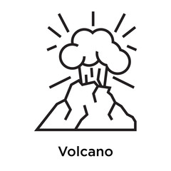 Volcano icon vector sign and symbol isolated on white background