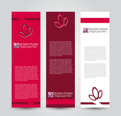 Banner template. Abstract background for design,  business, education, advertisement. Red color. Vector  illustration.