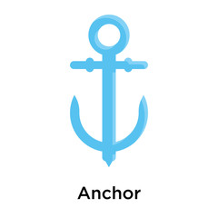 Anchor icon vector sign and symbol isolated on white background