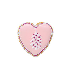 christmas cookie like a heart with christmas tree isolated on white