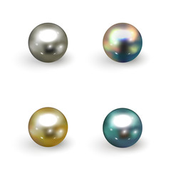 Set of dark colored pearls - vector eps10 illustration