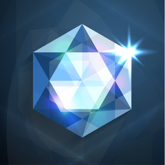 Shiny abstract blue gemstone illustration - eps 10 vector