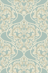 Baroque seamless pattern Vector. Royal texture. Victorian fabric decors