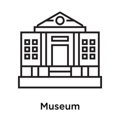 Museum icon vector sign and symbol isolated on white background