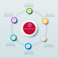 Infographics business design presentation ciecle template.