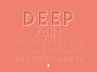 Deep font. Vector alphabet