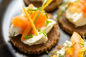 Norwegian Smoked Salmon Canapés with Cream Cheese