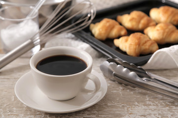 焼きたてクロワッサンとコーヒー Croissant and coffee