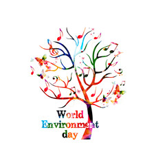 World Environment Day poster vector illustration. Typographic colorful background. Eco web banner