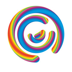 fluid gradient spiral abstract neon vector illustration