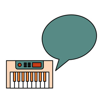 Synthesizer Speech Bubble Vintage Style Vector Illustration