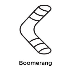 Boomerang icon vector sign and symbol isolated on white background