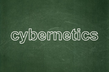 Obraz premium Science concept: text Cybernetics on Green chalkboard background