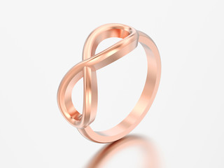3D illustration rose ring simple infinity ring
