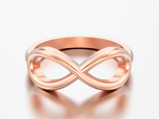 3D illustration rose ring simple infinity ring