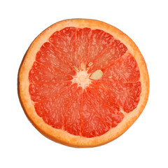 half of grapefruit isolatede on white