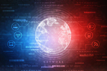 2d illustration technology background