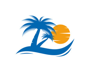 Fototapeta na wymiar summer tropical logo template vector illustration