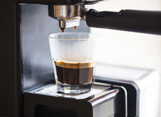 Espresso coffee with coffee machine