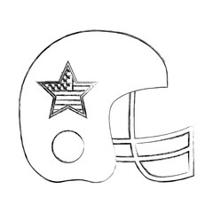 sport helmet protection american flag star vector illustration sketch