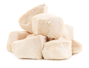 Boiled chicken meat isolated