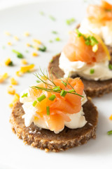 Norwegian Smoked Salmon Canapés with Cream Cheese