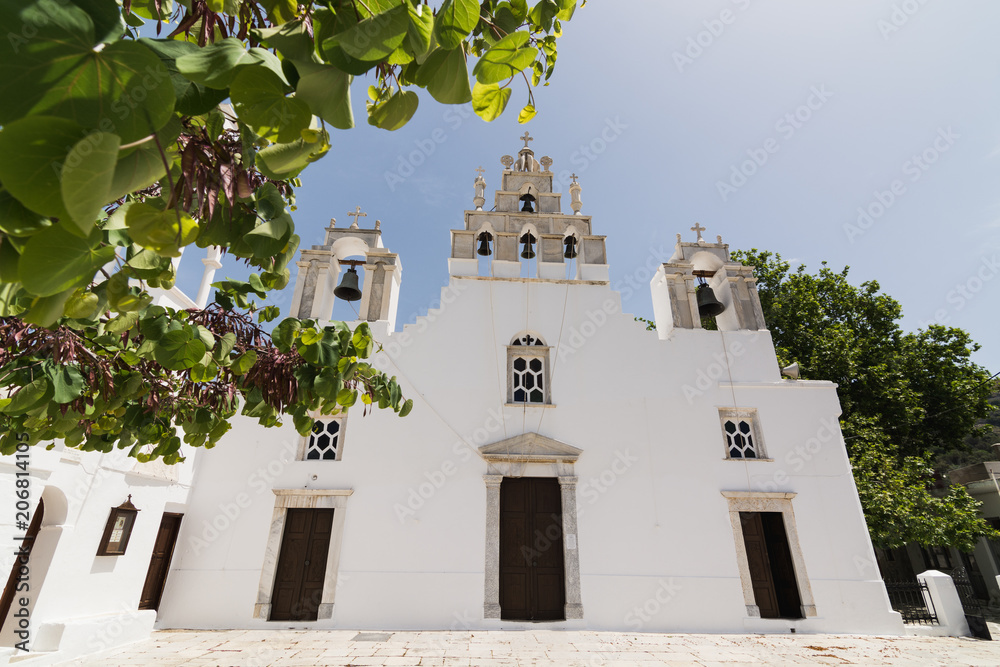 Wall mural filoty old church in naxos island, greece