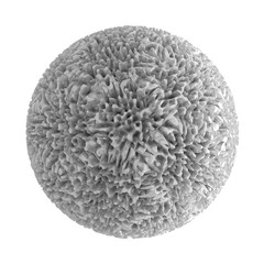 Abstract 3d sphere ball. 3D Rendering abstract sphere on white background. White Molecule virus