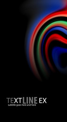 Fluid rainbow colors on black background, vector wave lines and swirls