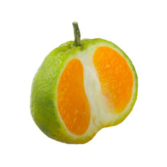 half of tangerine isolated