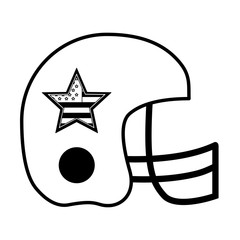 american football helmet with USA flag vector illustration design