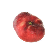 red flat peach isolated on white