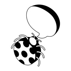 ladybug virus speech bubble isometric vector illustration