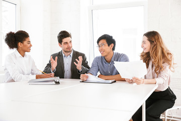 Group of young multiethnic businesspeople