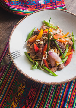 Chow min beef peruvian chinese
