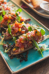 Chorros a la chalaca close up peruvian food