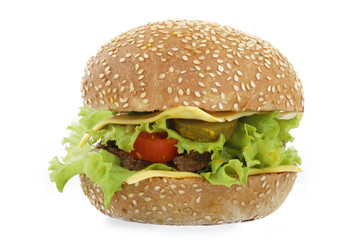 hamburger isolated on white background
