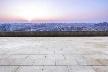 empty marble square of a modern city