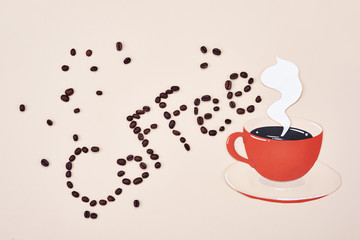 Cup of hot black coffee