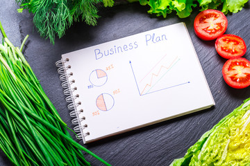 Vegetarian food, Business plan concept
